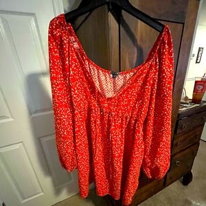 Wild fable, red white floral pattern size XXL dress